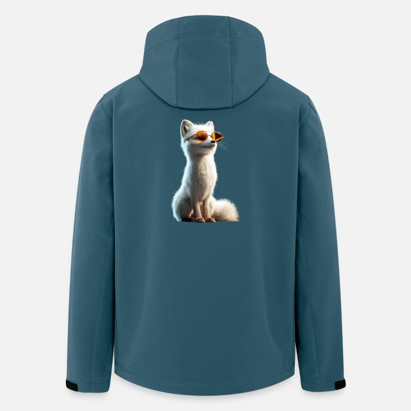 Polarfuchs Schneefuchs Eisfuchs Süßer Weißer Fuchs - Recycelte Männer Softshell-Jacke von Stanley/Stella - Dunkles Petrol