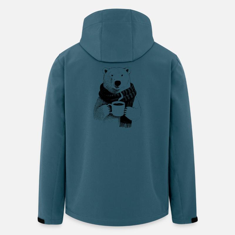 Kaffee Eisbär - Recycelte Männer Softshell-Jacke von Stanley/Stella - Dunkles Petrol
