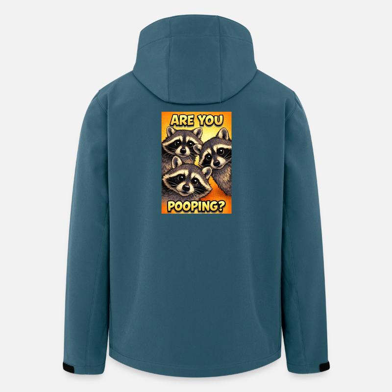 Lustiges Waschbär-Trio – Machst du - Recycelte Männer Softshell-Jacke von Stanley/Stella - Dunkles Petrol