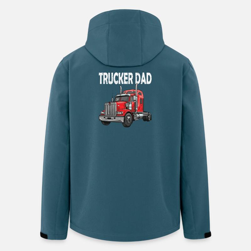 Lkw-Papa Trucker Design - Recycelte Männer Softshell-Jacke von Stanley/Stella - Dunkles Petrol