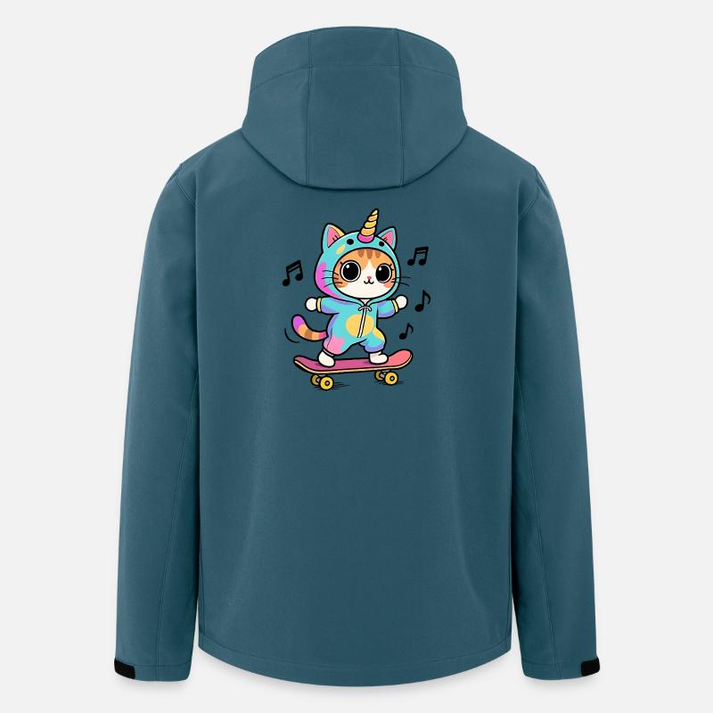 Einhorn Katze - Recycelte Männer Softshell-Jacke von Stanley/Stella - Dunkles Petrol