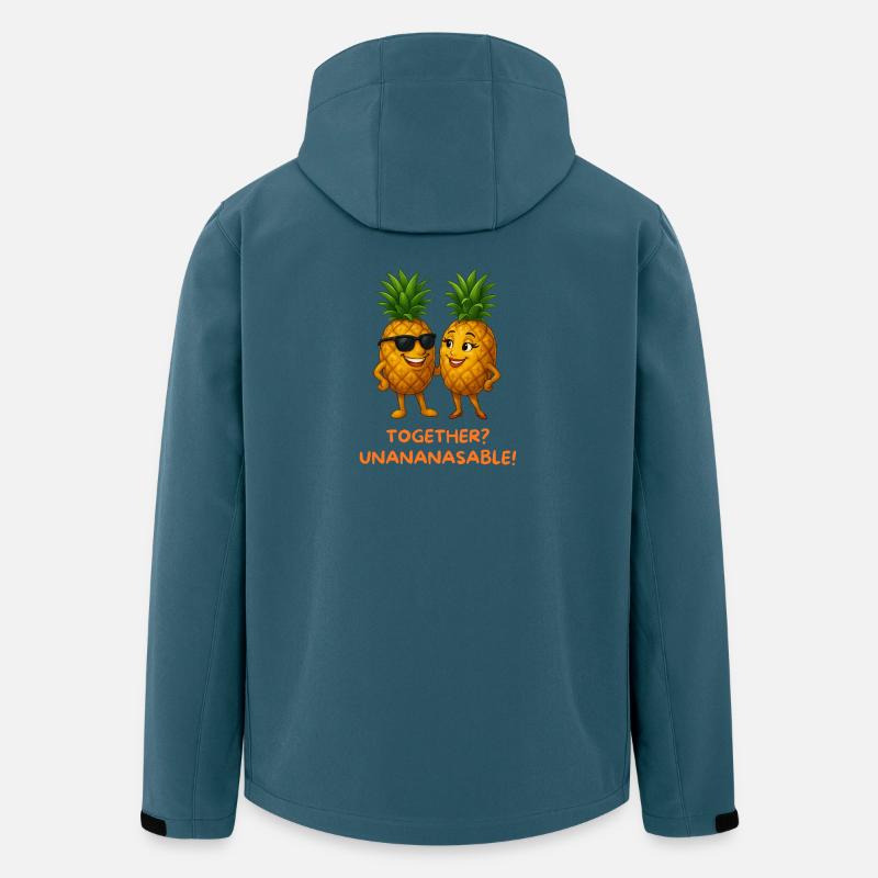 Ananas-Duo: Gemeinsam Unanananas - Recycelte Männer Softshell-Jacke von Stanley/Stella - Dunkles Petrol