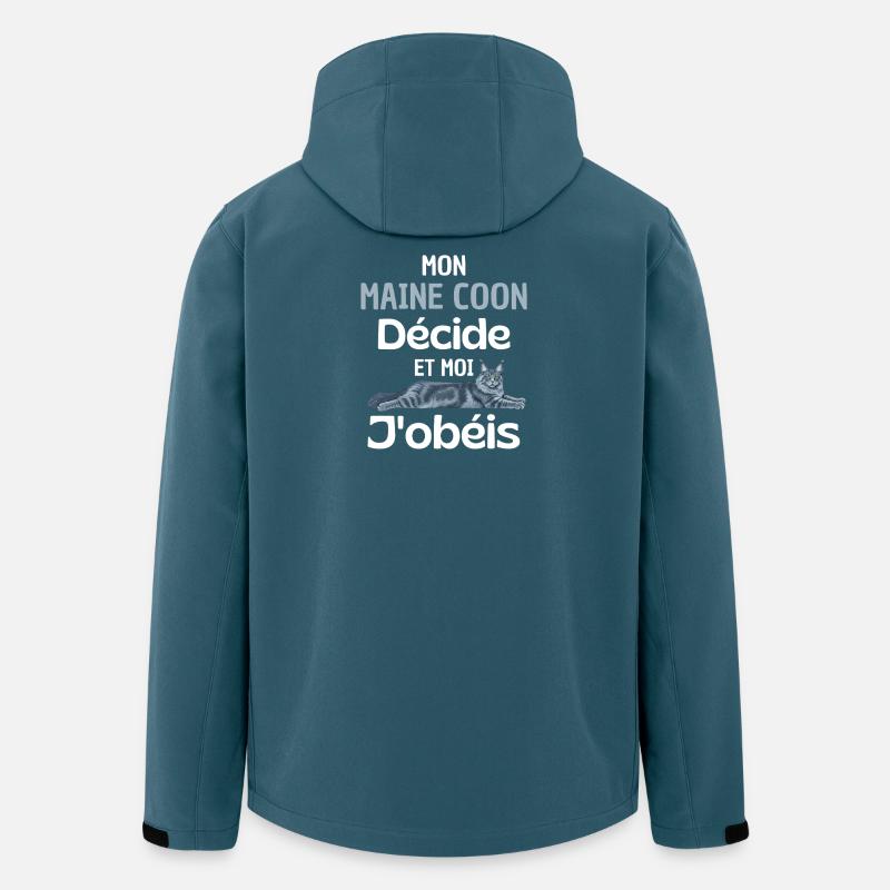 Maine Coon Commande Tu Obéis - Veste softshell homme en polyester recyclé Stanley/Stella - bleu pétrole foncé
