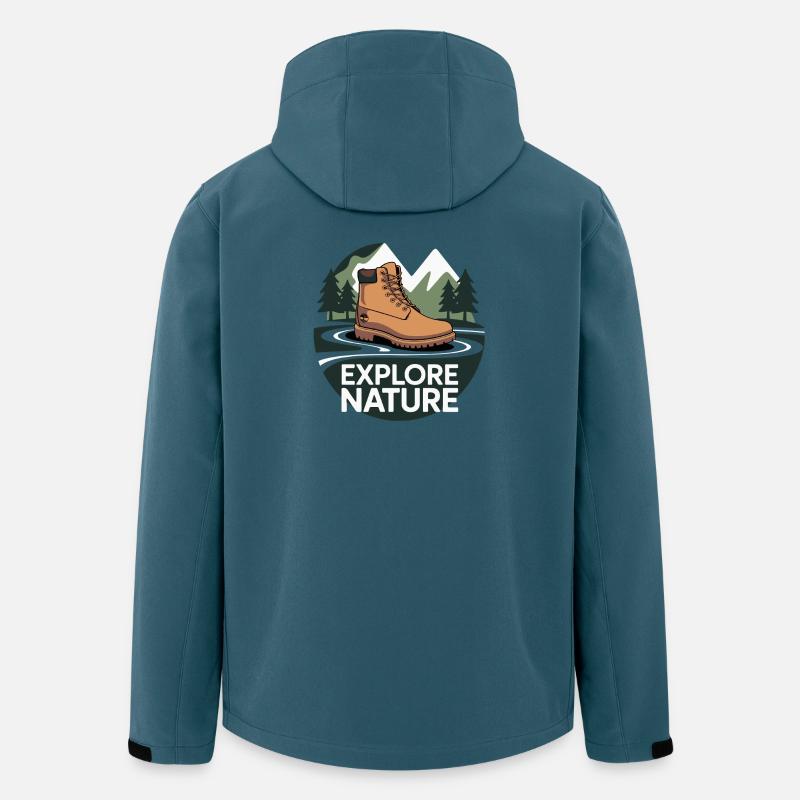 Entdecken Sie den Natur-Wanderschuh - Recycelte Männer Softshell-Jacke von Stanley/Stella - Dunkles Petrol