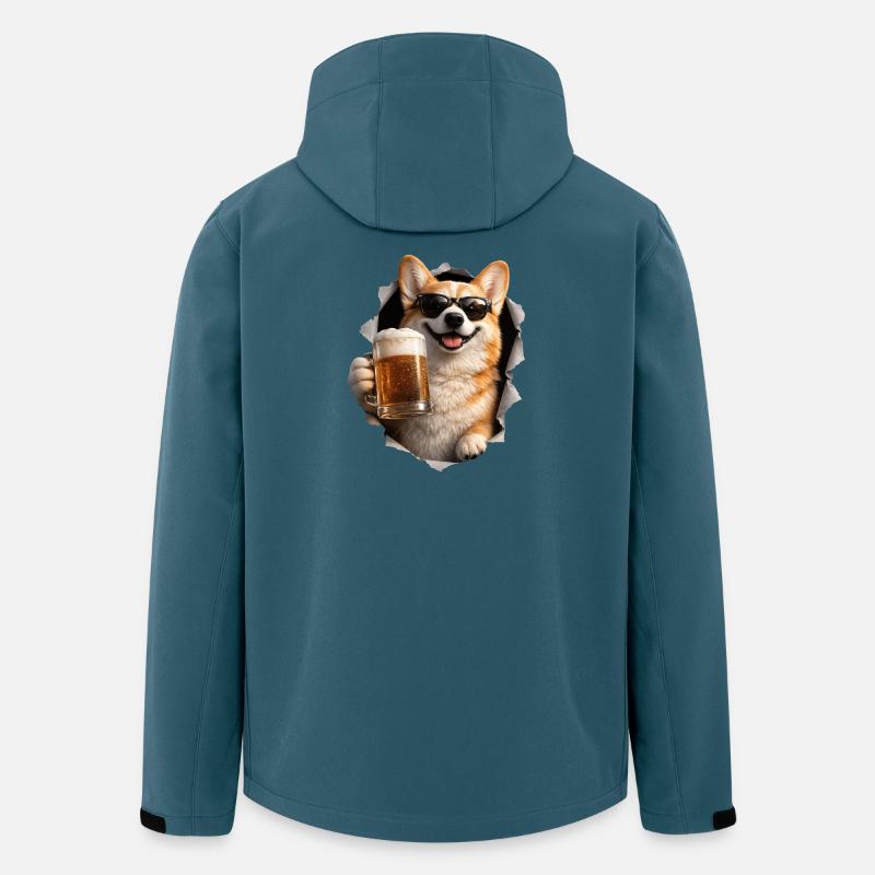 Corgi Bier - Recycelte Männer Softshell-Jacke von Stanley/Stella - Dunkles Petrol