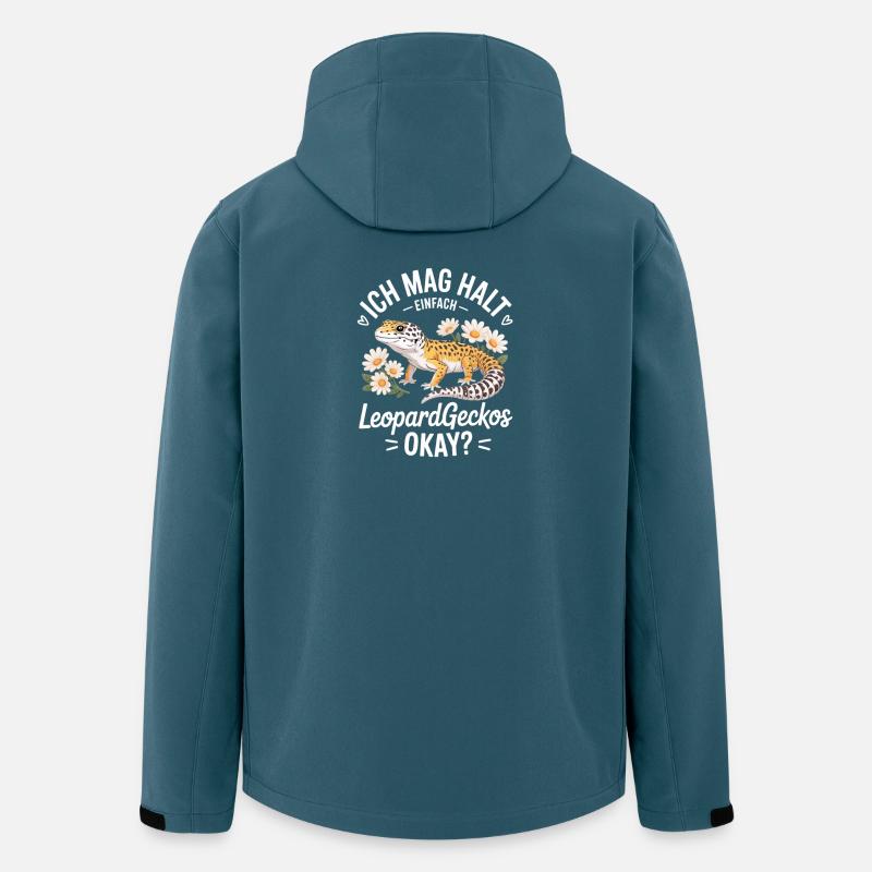 LeopardGecko Blumenmotiv - Recycelte Männer Softshell-Jacke von Stanley/Stella - Dunkles Petrol