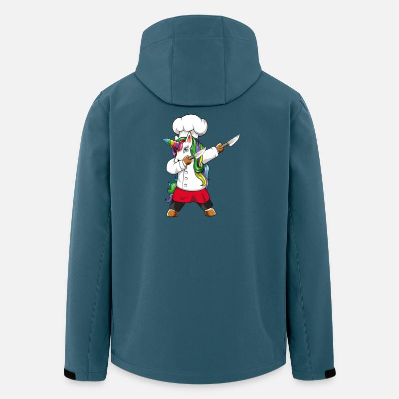 Lustiger Dabbing Einhornkoch Koch Koch - Recycelte Männer Softshell-Jacke von Stanley/Stella - Dunkles Petrol
