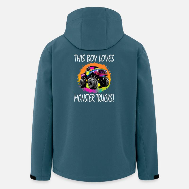 Monstertruck Liebe Junge - Recycelte Männer Softshell-Jacke von Stanley/Stella - Dunkles Petrol