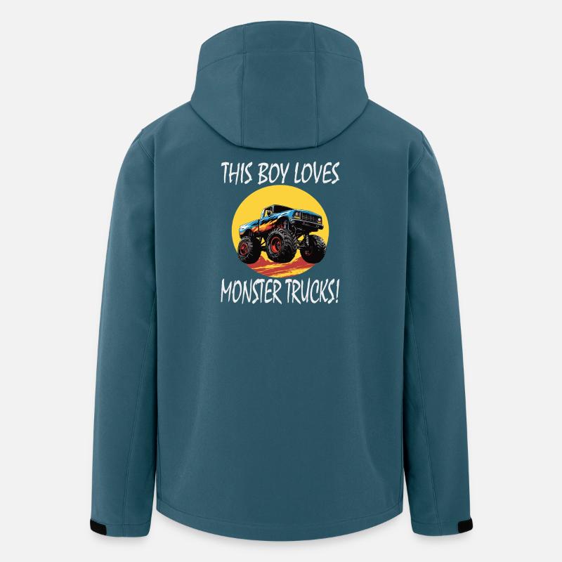 Monster Truck Junge - Recycelte Männer Softshell-Jacke von Stanley/Stella - Dunkles Petrol