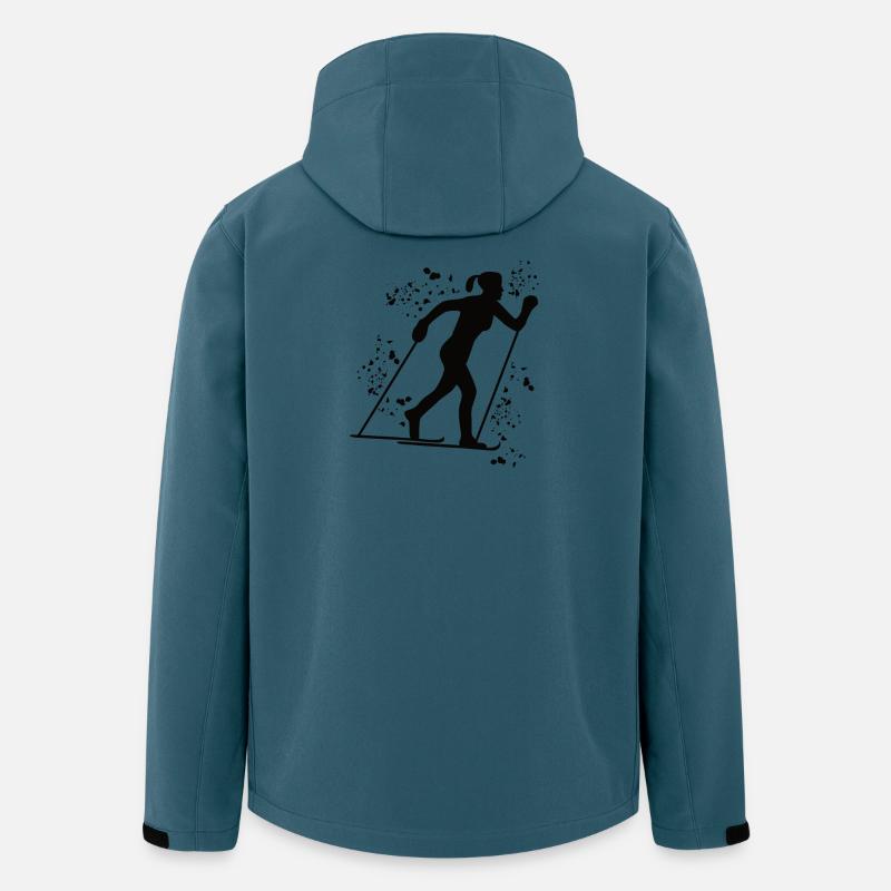 Skilangläufer Skilanglauf - Recycelte Männer Softshell-Jacke von Stanley/Stella - Dunkles Petrol