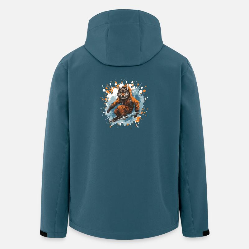 Wolf Snowboard - Recycelte Männer Softshell-Jacke von Stanley/Stella - Dunkles Petrol