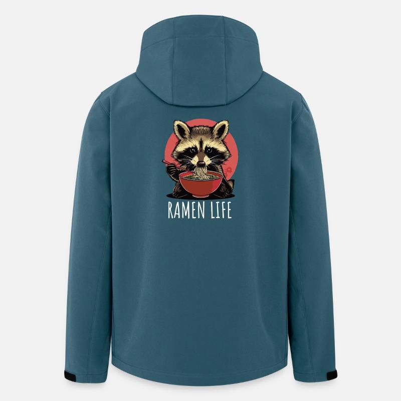 Ramen Life Waschbär - Recycelte Männer Softshell-Jacke von Stanley/Stella - Dunkles Petrol