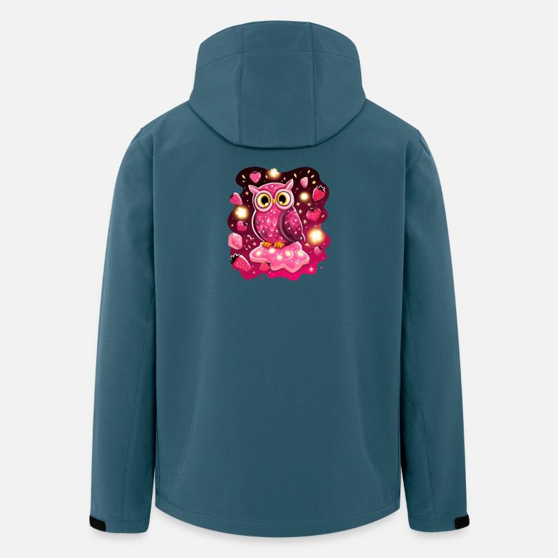 Pink Eule Erdbeerzauber - Recycelte Männer Softshell-Jacke von Stanley/Stella - Dunkles Petrol