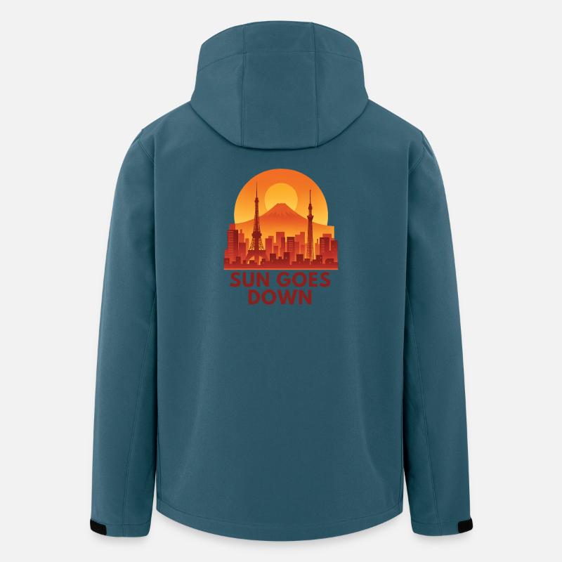 Sonnenuntergang Skyline - Recycelte Männer Softshell-Jacke von Stanley/Stella - Dunkles Petrol