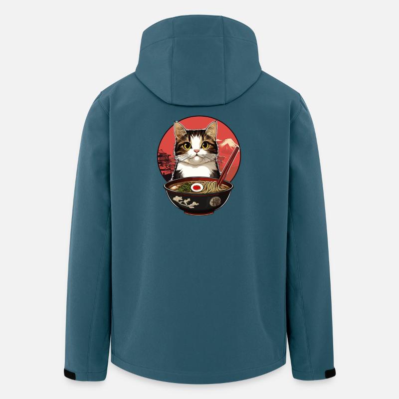 Katzen mit Ramen - Recycelte Männer Softshell-Jacke von Stanley/Stella - Dunkles Petrol