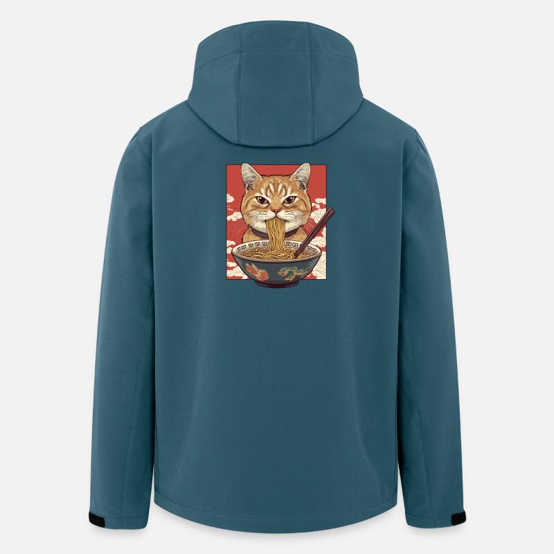 Katze Ramen Meister - Recycelte Männer Softshell-Jacke von Stanley/Stella - Dunkles Petrol