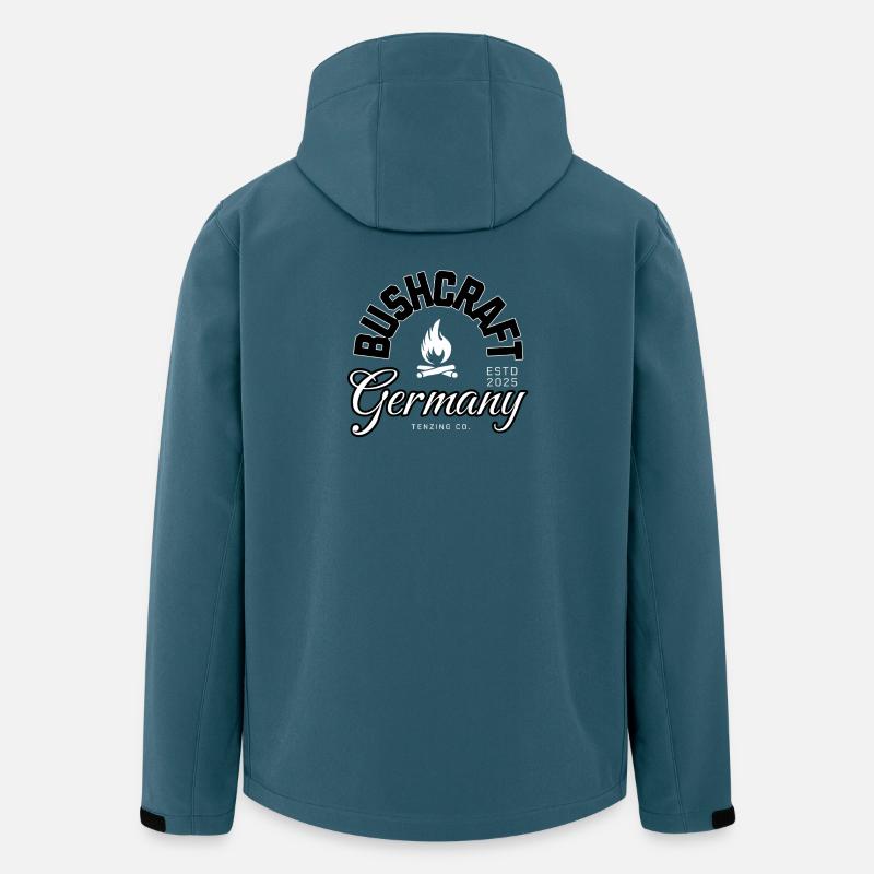 Oldschool Bushcraft Germany Design - Recycelte Männer Softshell-Jacke von Stanley/Stella - Dunkles Petrol