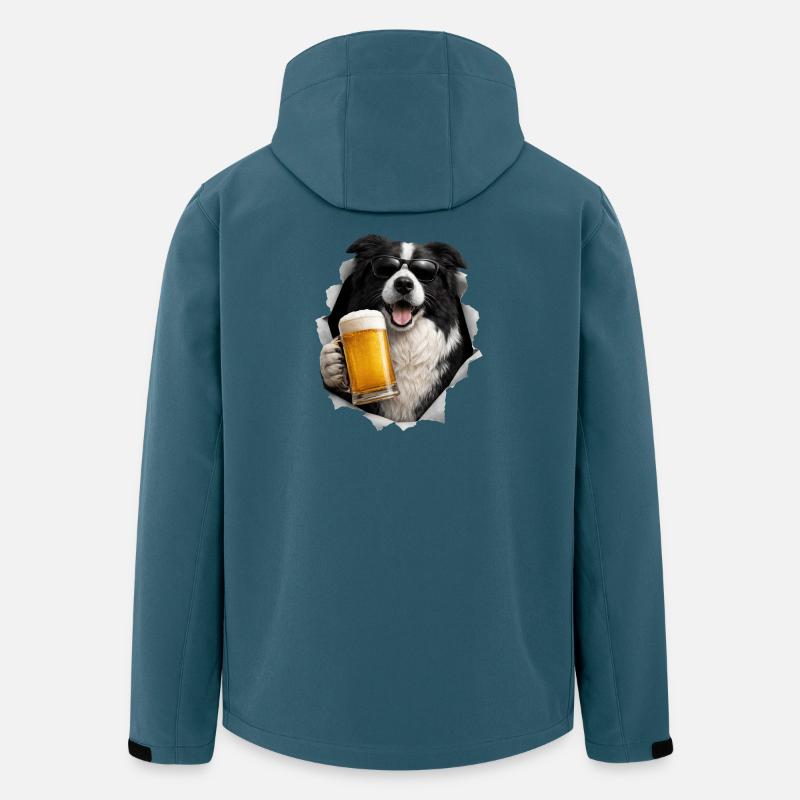 Border Collie Bier - Recycelte Männer Softshell-Jacke von Stanley/Stella - Dunkles Petrol