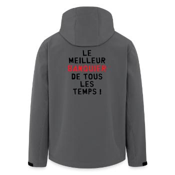 Bester Banker aller Zeiten! - Recycelte Männer Softshell-Jacke von Stanley/Stella - Dunkles Petrol - Hinten - AI Model Male 185 light (185cm)