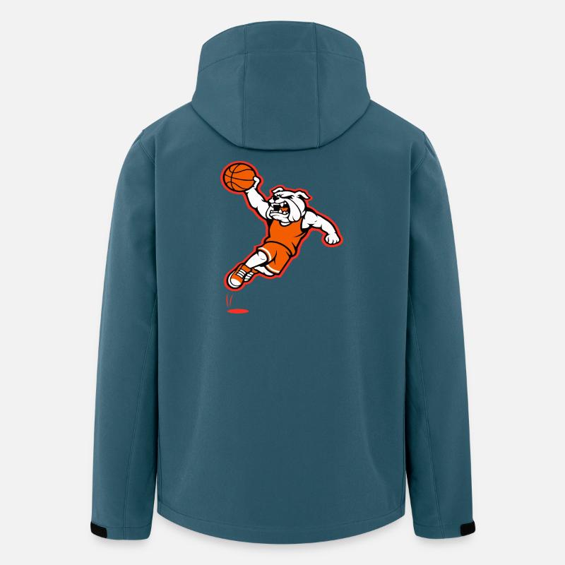 Bulldog Basketball Slam Dunk Maskottchen - Recycelte Männer Softshell-Jacke von Stanley/Stella - Dunkles Petrol