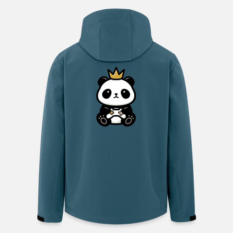 Panda sticker gamer krone - Recycelte Männer Softshell-Jacke von Stanley/Stella - Dunkles Petrol