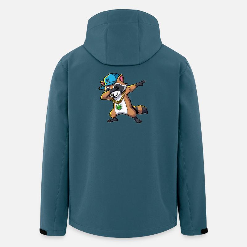 Dabbing Waschbär mit Hanfblatt - Recycelte Männer Softshell-Jacke von Stanley/Stella - Dunkles Petrol