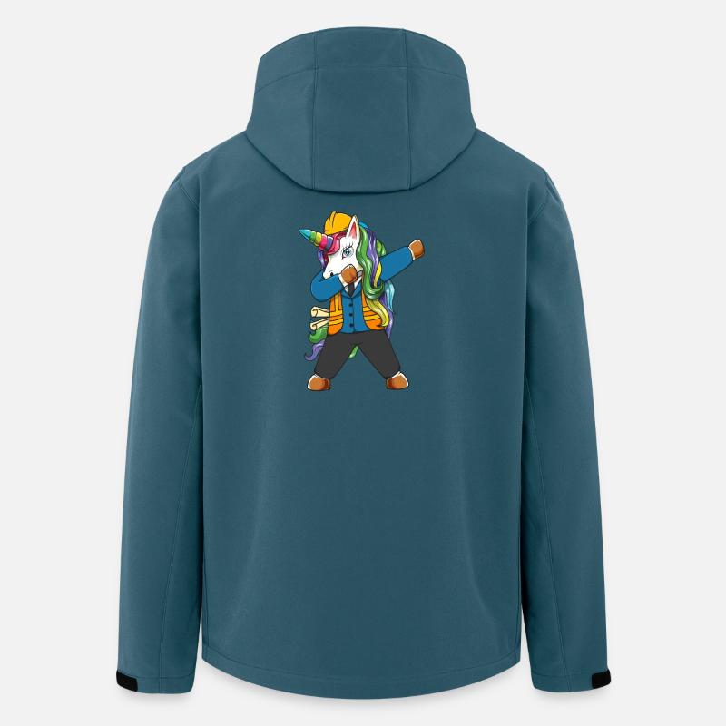 Dabbing Unicorn Ingenieur Bauarbeiter - Recycelte Männer Softshell-Jacke von Stanley/Stella - Dunkles Petrol