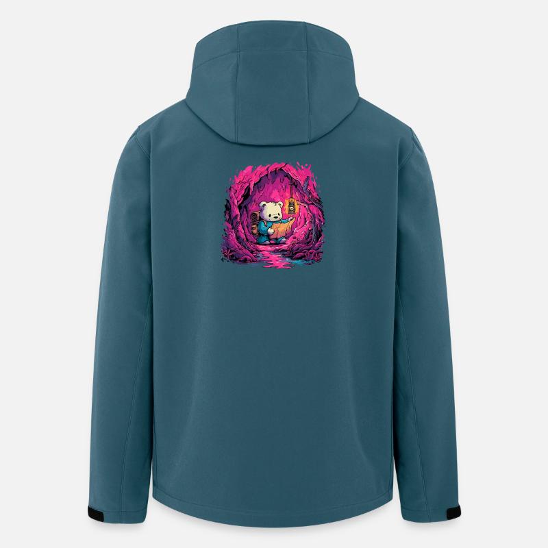 Panda im Pinken Höhlenlicht - Recycelte Männer Softshell-Jacke von Stanley/Stella - Dunkles Petrol