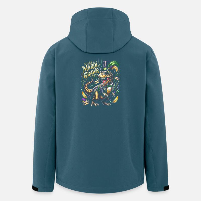 Mardi Gras Dino Maskenkult - Recycelte Männer Softshell-Jacke von Stanley/Stella - Dunkles Petrol