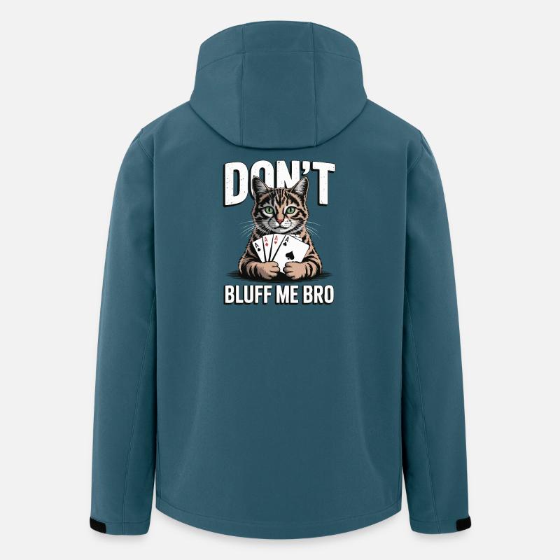 Poker-Katze - Don't Bluff Me Bro - Recycelte Männer Softshell-Jacke von Stanley/Stella - Dunkles Petrol