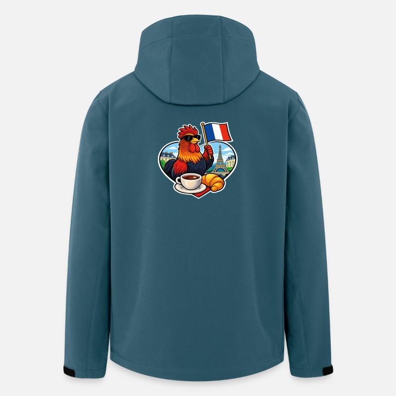 Frankreich – French Rooster Café Paris Tour Eiffel - Recycelte Männer Softshell-Jacke von Stanley/Stella - Dunkles Petrol