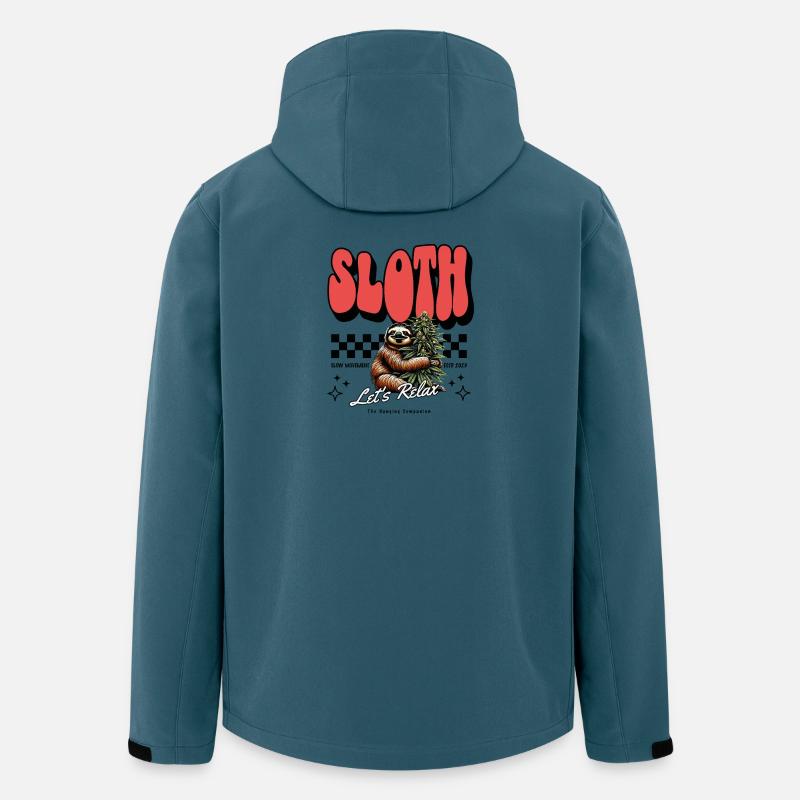 Sloth Relax – Chill Faultier Cannabis Design - Recycelte Männer Softshell-Jacke von Stanley/Stella - Dunkles Petrol