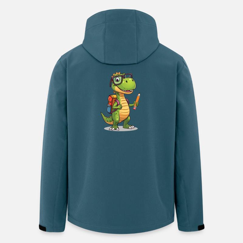 Dino-Gelehrter mit Bleistift - Recycelte Männer Softshell-Jacke von Stanley/Stella - Dunkles Petrol