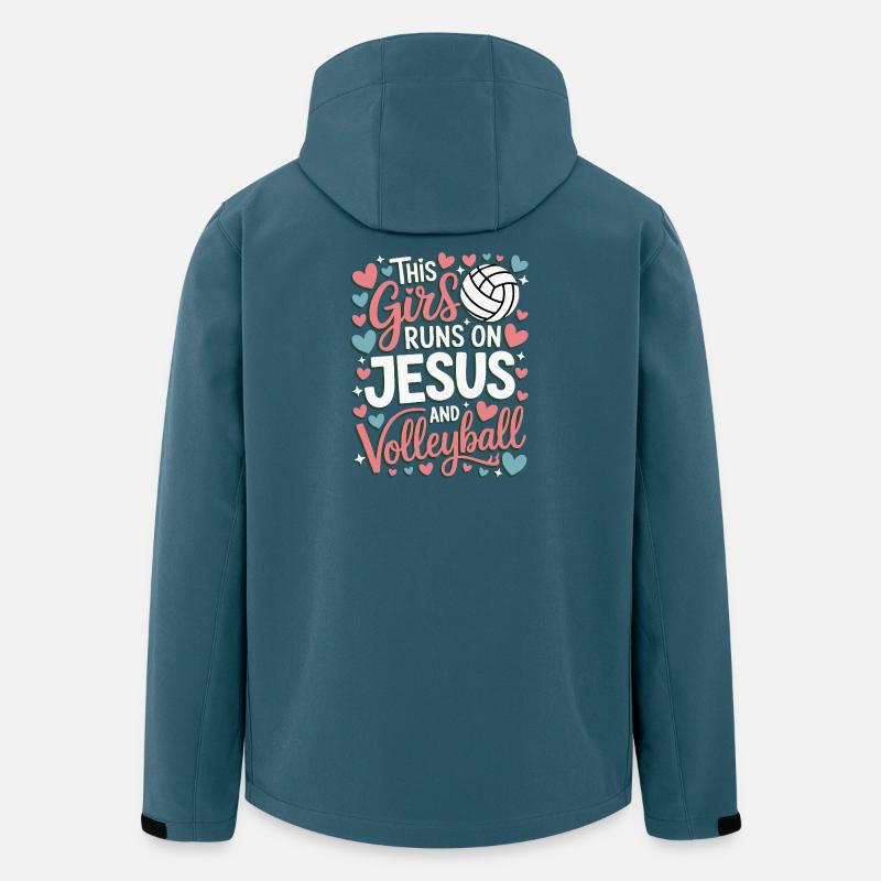 Dieses Mädchen liebt Jesus & Volleyball - Recycelte Männer Softshell-Jacke von Stanley/Stella - Dunkles Petrol