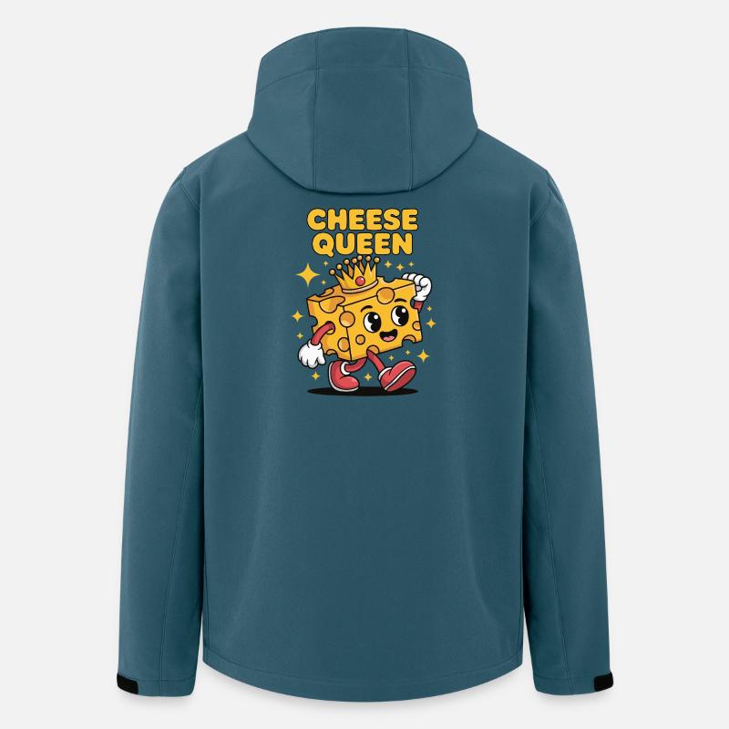 Cheese Queen – Fromage à couronne - Veste softshell homme en polyester recyclé Stanley/Stella - bleu pétrole foncé