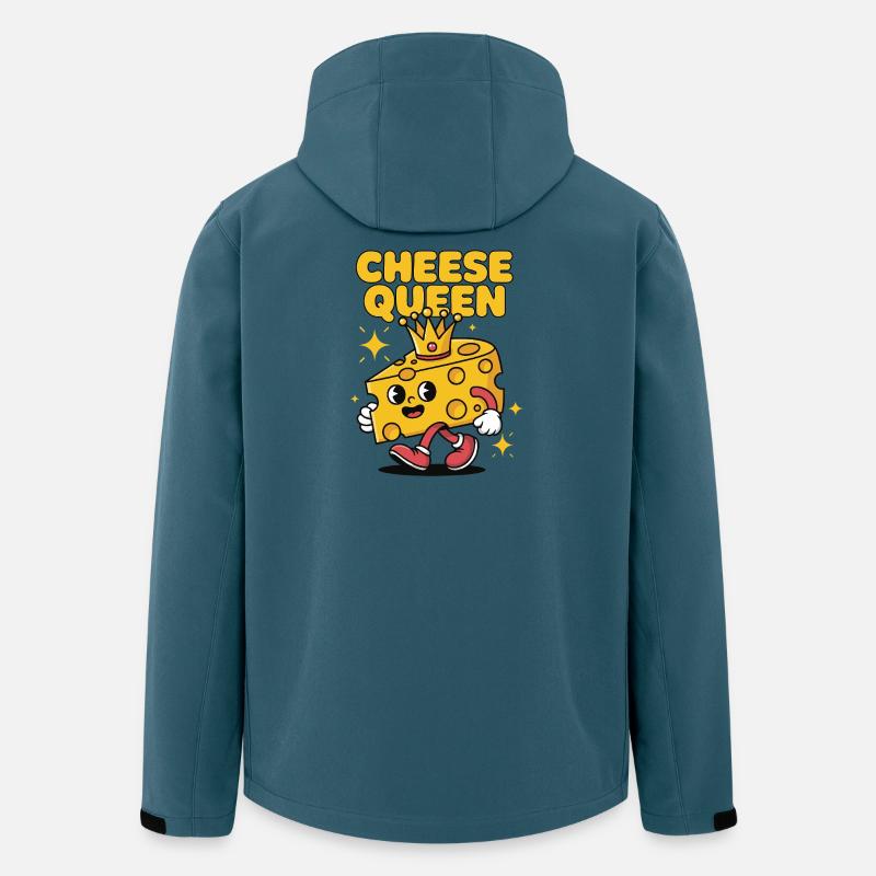 Cheese Queen – Käse mit Krone - Recycelte Männer Softshell-Jacke von Stanley/Stella - Dunkles Petrol