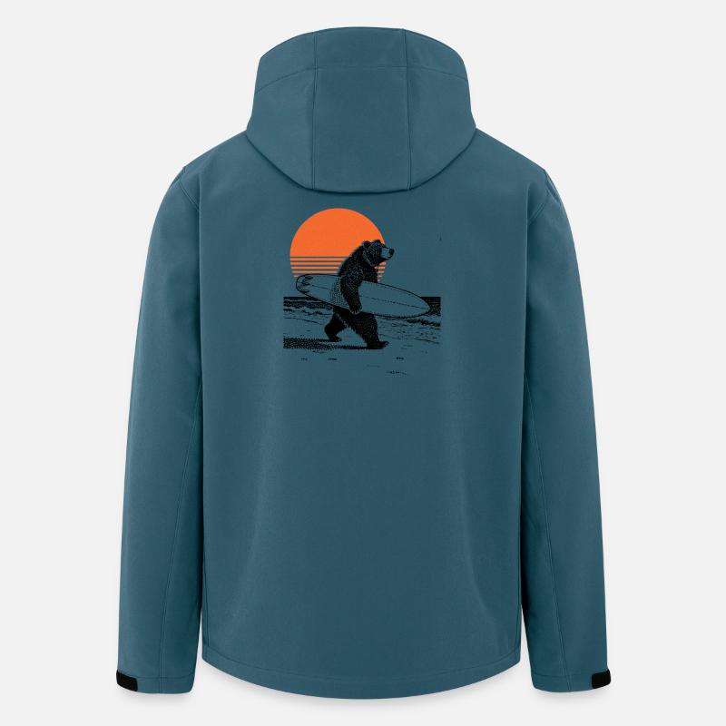 Bär mit Board - Recycelte Männer Softshell-Jacke Discoverer von Stanley/Stella - Dunkles Petrol