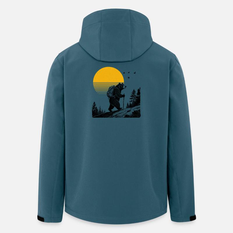 Wander Bär - Recycelte Männer Softshell-Jacke von Stanley/Stella - Dunkles Petrol