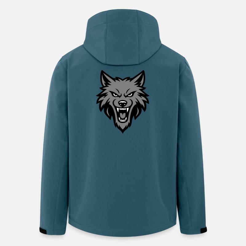 Wolf Kopf Logo - Recycelte Männer Softshell-Jacke von Stanley/Stella - Dunkles Petrol
