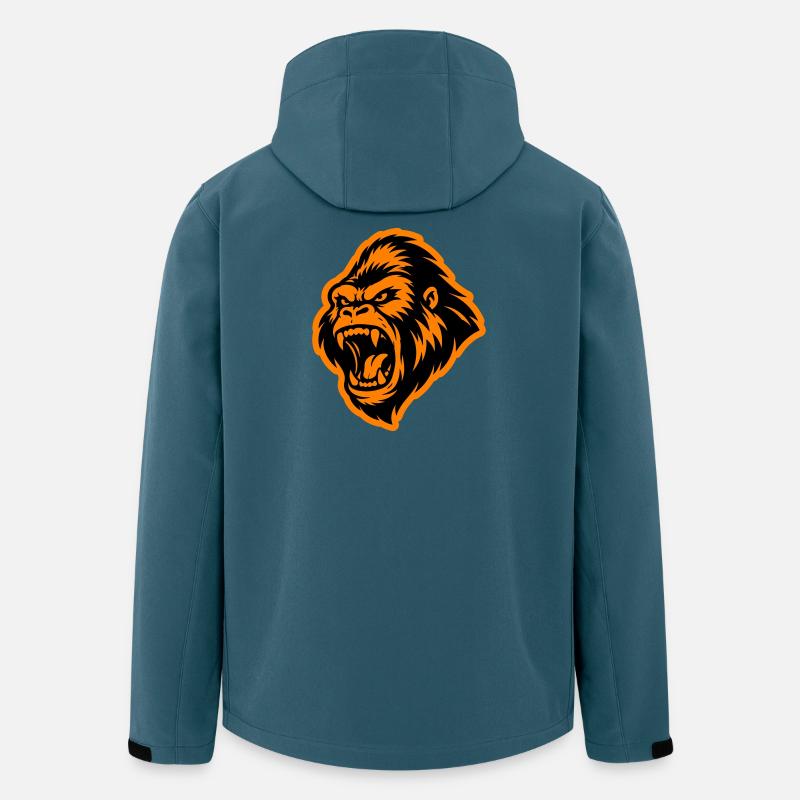 Gorilla Kopf - Recycelte Männer Softshell-Jacke von Stanley/Stella - Dunkles Petrol