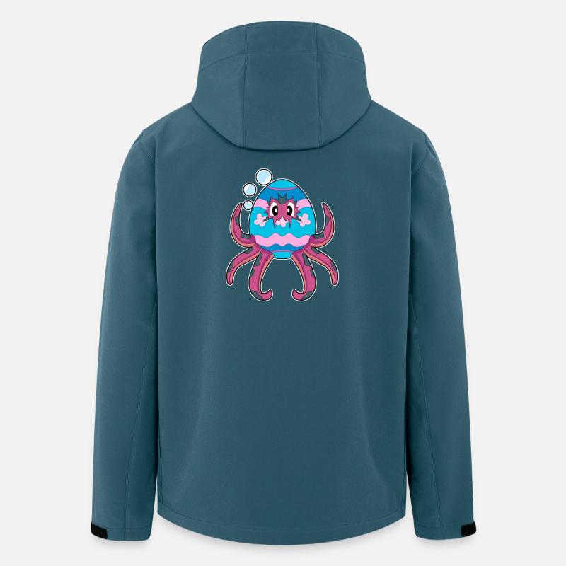 Krake Ostern Osterei - Recycelte Männer Softshell-Jacke von Stanley/Stella - Dunkles Petrol