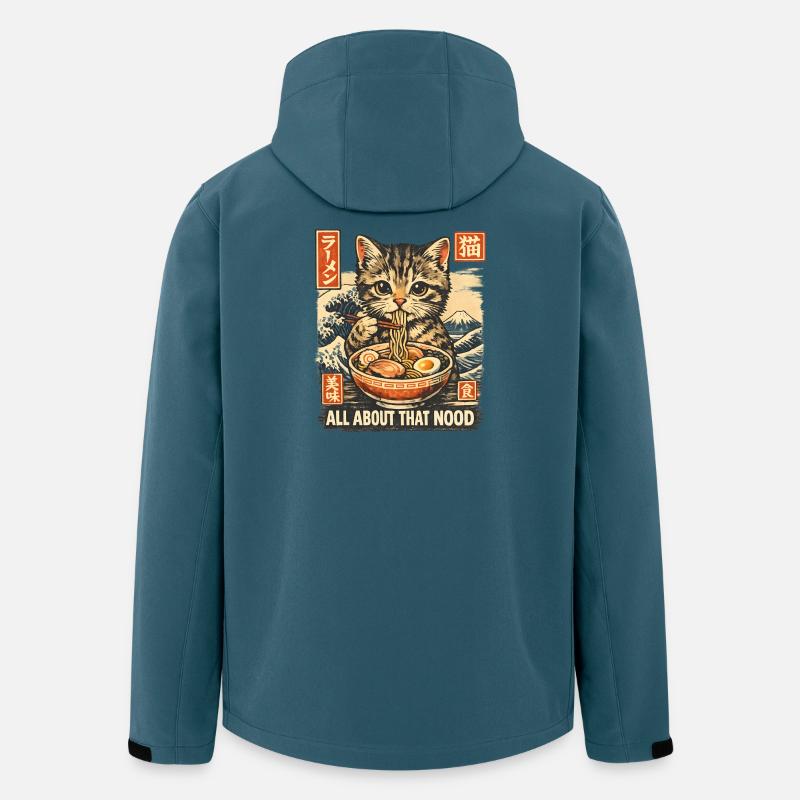 Cat Ramen - Recycelte Männer Softshell-Jacke von Stanley/Stella - Dunkles Petrol
