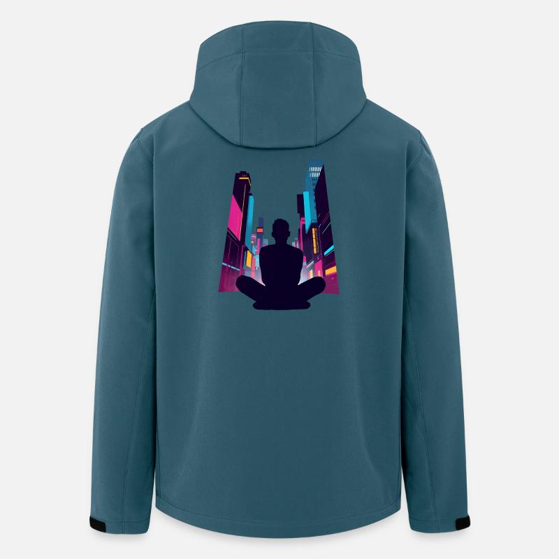 Zen dans la Cité Néon - Veste softshell homme en polyester recyclé Stanley/Stella - bleu pétrole foncé