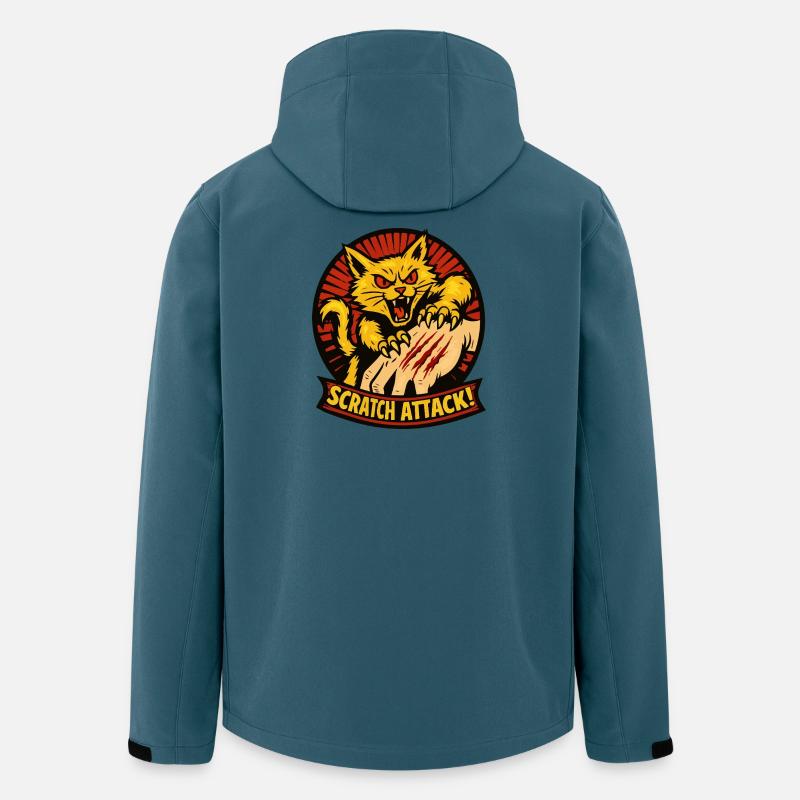 Scratch Attack Wütende Katzenklauen-Design - Recycelte Männer Softshell-Jacke von Stanley/Stella - Dunkles Petrol