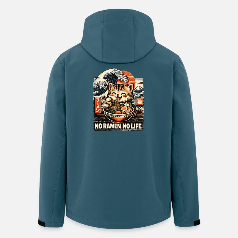 Pas de ramen, pas de vie - Veste softshell homme en polyester recyclé Stanley/Stella - bleu pétrole foncé