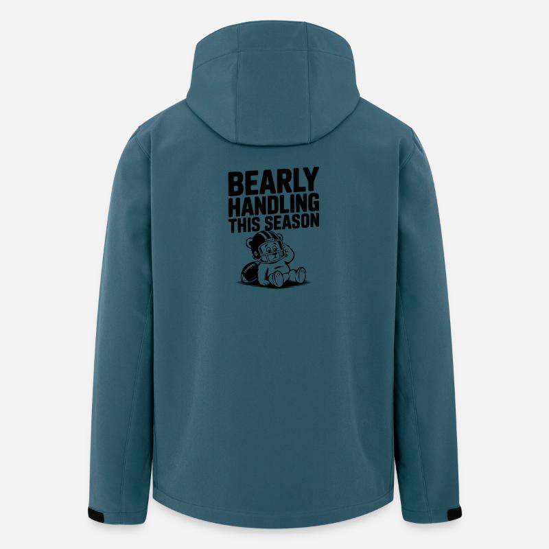 Tenue de route difficile cette saison - Veste softshell homme en polyester recyclé Stanley/Stella - bleu pétrole foncé