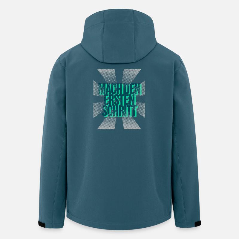 Mach den ersten Schritt – Mut Statement - Recycelte Männer Softshell-Jacke von Stanley/Stella - Dunkles Petrol