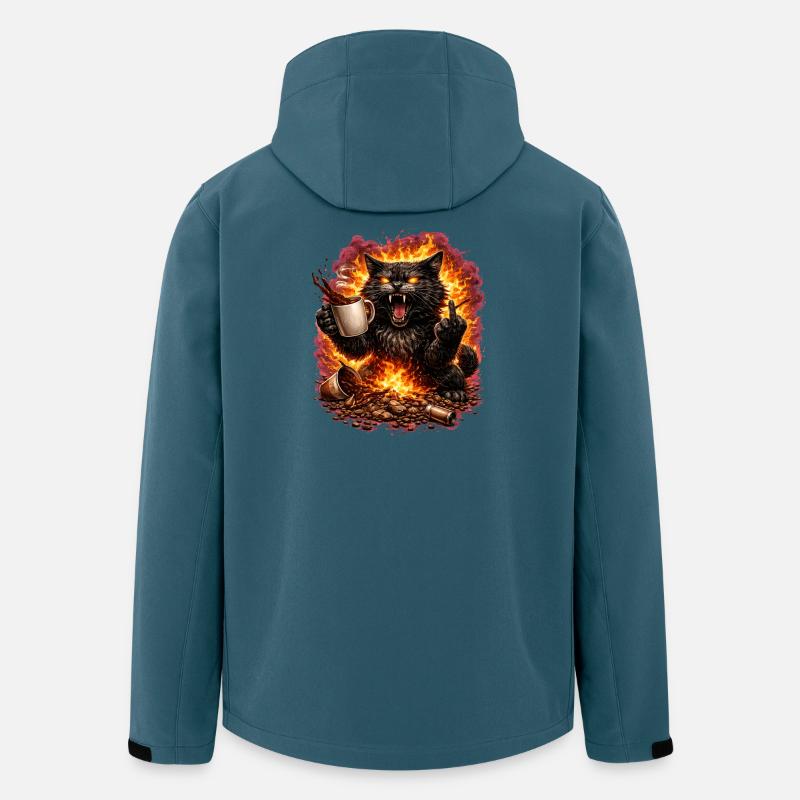 Feuerkatze Kaffee-Trotz - Recycelte Männer Softshell-Jacke von Stanley/Stella - Dunkles Petrol
