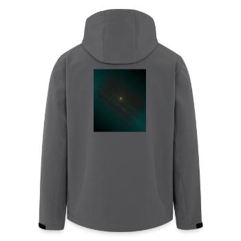 Spirale de lutte turquoise au centre - Veste softshell homme en polyester recyclé Stanley/Stella - bleu pétrole foncé - Dos - AI Model Male 185 light (185cm)