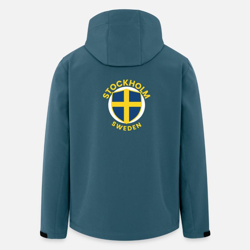 Stockholm-Schweden-Schildemblem - Recycelte Männer Softshell-Jacke von Stanley/Stella - Dunkles Petrol